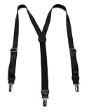 Smooth Leather Clip-End Suspenders