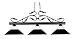 Z-Lite 140BRZ-WMLBRZ 53-Inch 3-Light Billiard / Island Fixture with Glass & Metal Shades