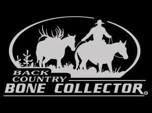Back Country Bone Collector Decal - Big Game Hunting Sticker - Elk Hunting - Automotive Window Decal - Pack Horse Stciker - Hunting Stickers - Hunters Image