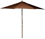 9' Wooden Market Umbrella with Café Canvas