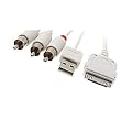Composite AV Cable for Apple Nano, Ipod & Ipad with USB Charger Cable