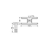 MCM 10502-71802 Stainless Steel H Twin, Centered, 1.25 Inch Offset Burner