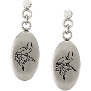 Stainless Steel Minnesota Vikings Logo Dangle Earrings