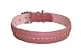Small pink leather collar skillfully sewn by hand