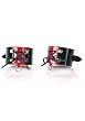Black/Red Ankle Cuff With Corset Lacing Detail (Black/Red-1)