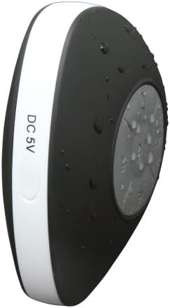 Rebono Waterproof Shower Stereo Bluetooth Speaker W/Mic & Suction Cup Mount, For Use With Latest Smartphone Devices (Black)