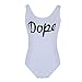 ROPALIA Women's Letter Print Backless One Piece Monokini Bikini