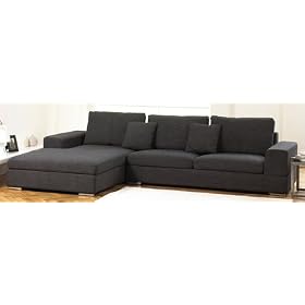 Verona left hand corner sofa charcoal