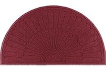Waterhog Grand Classic Mat Half Oval 6'W X 3'4"L Black Red