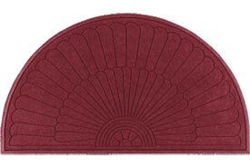 Waterhog Grand Classic Mat Half Oval 6'W X 3'4L Black Red
