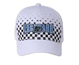 3D Lackpard Checkered Front Panel Hat Cap - White