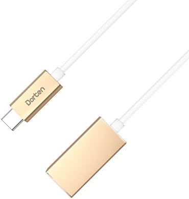 Dorten Compact USB-C [USB 3.1] [male] to USB 3.0 [female] 0.5 feet wired aluminium adapter for Apple New MacBook 12 inch, Chromebook Pixel, Nexus 5X / 6P, and other Type-C supported devices - Gold