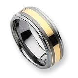 Tungsten Gold-plated 8mm Satin and Polished Band TU28-8.5