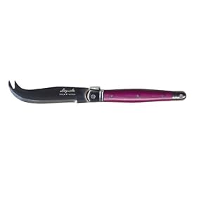 Laguiole Set of Two Cheese Knives, Fuschia by Sisson