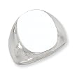 Sterling Silver 16x19mm Solid Back Signet Ring