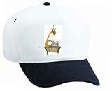 White Cap with office, binoculars, desk, giraffe, typing by SHOPZEUS