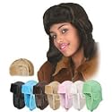 Warm Womens Faux Shearling Trooper Hat in Black and Brown