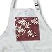 Japanese White Flowers on Maroon - Medium Length Apron With Pouch Pockets 22w X 24l