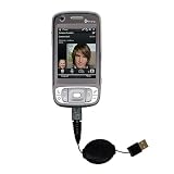 Retractable USB Cable for the HTC TyTN II with Power Hot Sync and Charge capabilities - Gomadic Brand w/ TipExchange Technology