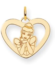 Disneys Cinderella Heart Charm in 14 Karat Gold