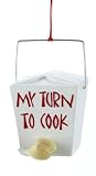 3″ Asian Fusion “My Turn to Cook” Chinese Food Take Out Box Christmas Ornament