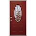 Legacy Doors Trier 3/4 Oval Patina Prepainted Burgundy Steel Door Right Hand Swing TR7401-P-P-SBR-RH