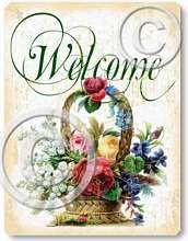 Item 10107 Vintage Victorian Style Floral Welcome Sign
