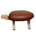 Turtle Stool- leather seat (Camel)