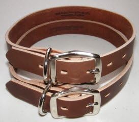 Punk Hollow ~ Standard Leather Dog Collar ~ Single Ply Leather Dog Collar ~ 1 Inch X 19 Inch ~ Brown