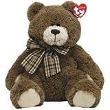 TY Classic Hobble Brown Country Bear with Plaid Ribbon