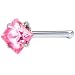 20 Gauge Pink Diamond Shape CZ Nose Bone