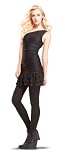 ONE SHOULDER TIERED MESH DRESS BLACK, S