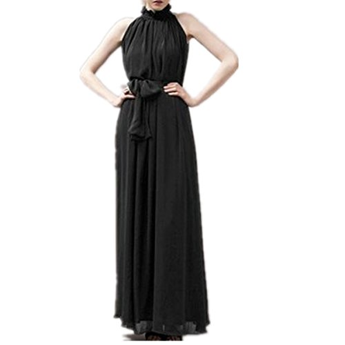 Weiyin Womens Stand Collar Sleeveless Bridesmaid Dresses Long Maxi