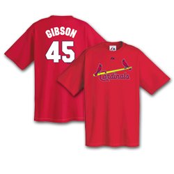 St. Louis Cardinals Majestic Short Sleeve MLB T-Shirts - Cooperstown Name & Number