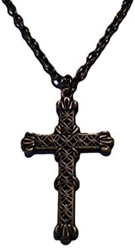Lovely Filigree Celtic Cross Necklace in Antique Brass Toned Overlay