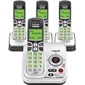 Vtech DECT 6.0 Black/White Expandable 4-Handset Cordless Phone System with Digital Answering Device and Caller ID (CS6229-4)