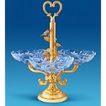 24k Gold Plated Fruit Plate with 3 Crystal Plates