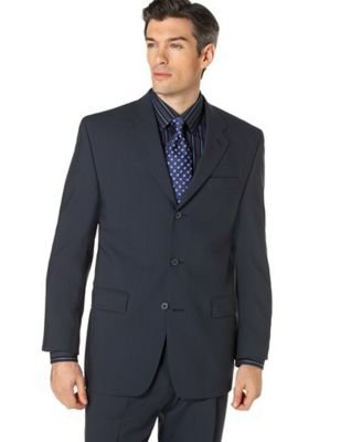 Alfani Three-Button Navy Wool Suit
