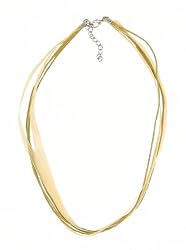Necklace Cord For Pendants - D11 - 5-Strand Organza and Cord Mixed ~ 17" + 2" Extension Chain ~ Silver Plated Ends ~ Gold
