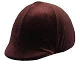 Equestrian Riding Helmet Cover - Brown Velvet