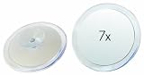 Rucci Suction Cup Mirror, Clear Acrylic, 7X, 6 Inch Diameter