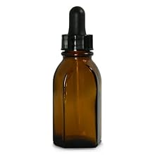 Qorpak GLA-00904 Amber Glass Oval Dropper Bottle with 20-400 Black Phenolic Plastic Dropper Assembly, 1oz Capacity, 29mm OD x 55mm Height (Case of 72)