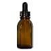 Qorpak GLA-00904 Amber Glass Oval Dropper Bottle with 20-400 Black Phenolic Plastic Dropper Assembly, 1oz Capacity, 29mm OD x 55mm Height (Case of 72)