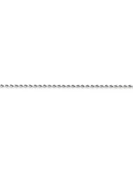 14k White Gold 8in 1.8mm Handmade Diamond Cut Rope Chain. Metal Wt- 2.45g