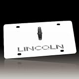 Lincoln Black Logo Emblem and Nameplate on Chrome License Plate