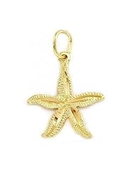 Starfish Charm 14k Gold 17mm