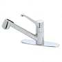 Genesis Pull-Out Spray Kitchen Faucet with Paddle Handle Finish: Chrome with White
