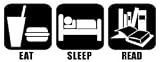 Eat Sleep Read Vinyl Graphic Sticker Decal book worm librarian