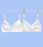 2 Older Girls' Pure Cotton Crop Tops