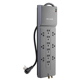 Belkin BE112230-08 12-Outlet 8-Foot Home/Office Surge Protector w/ Telephone&Coaxial Protection